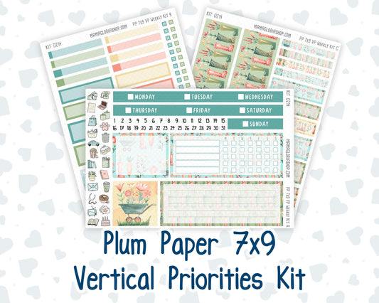 Kit 0214- 7x9 Plum Paper Vertical Priorities - Rooted In Spring- April