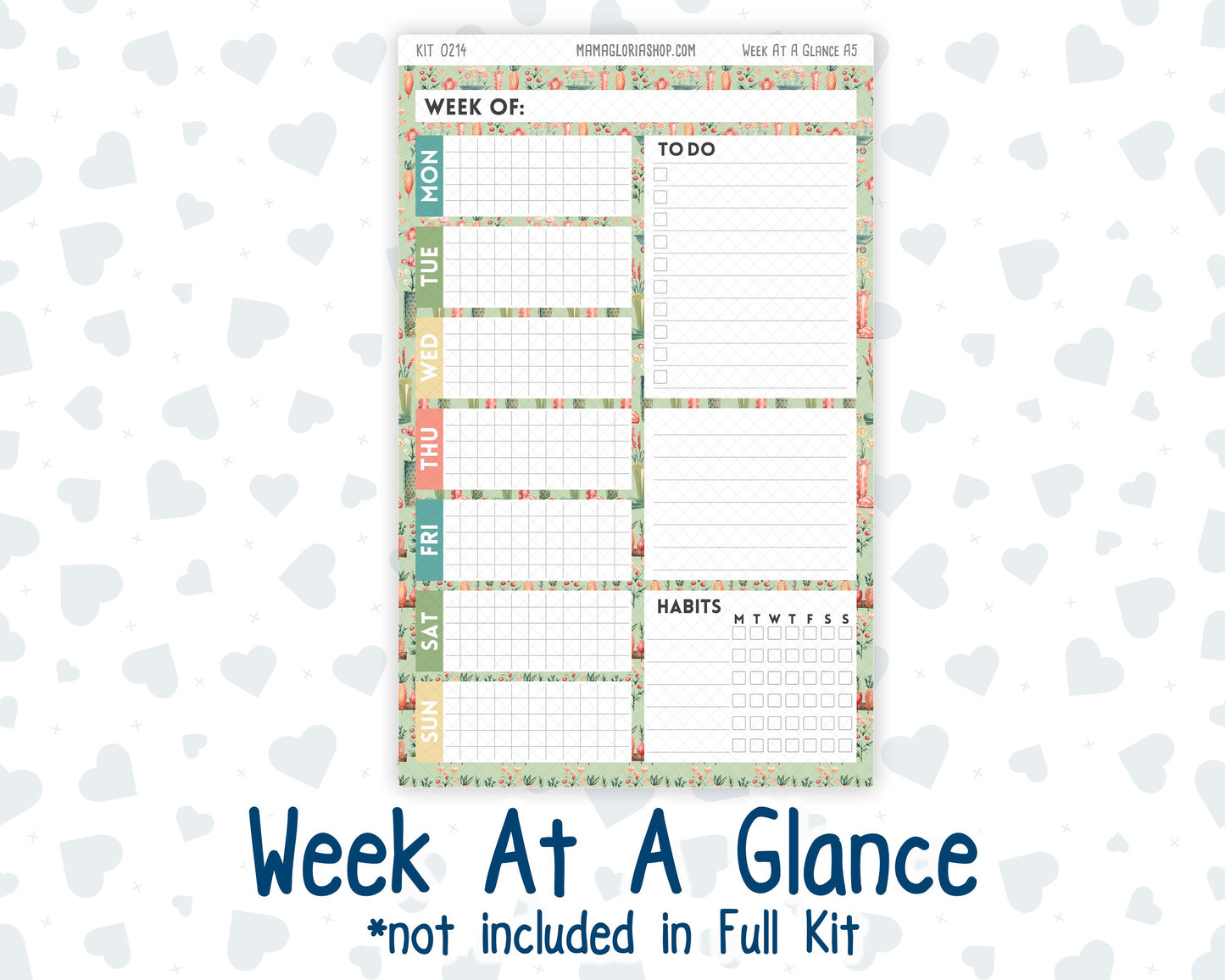 Kit 0214 A5 Plum Paper Daily - Rooted In Spring- Planner -April