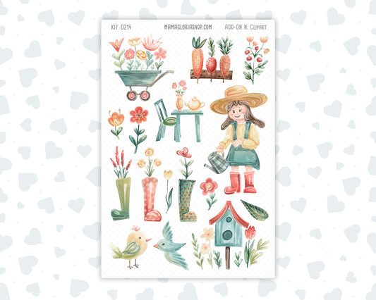 Kit 0214- Clipart - Rooted In Spring- For Planners - Journals - April