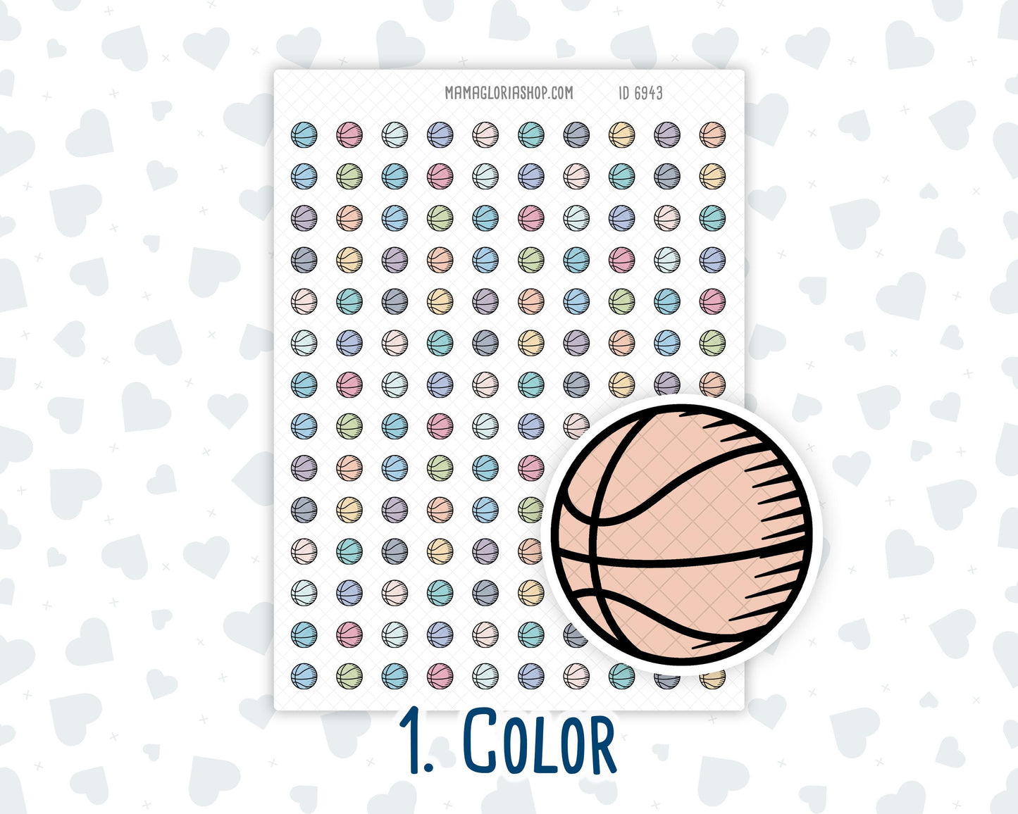 Basketball- Game Equipment - Doodle Icon-Sticker