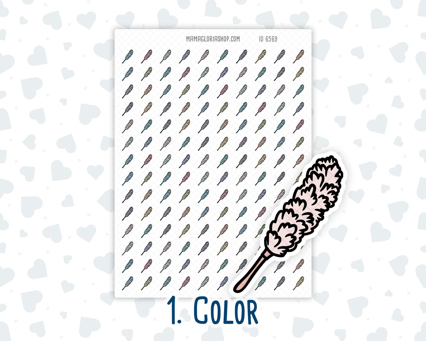 Duster - Cleaning Feather - Dusting - Doodle Icon-Sticker