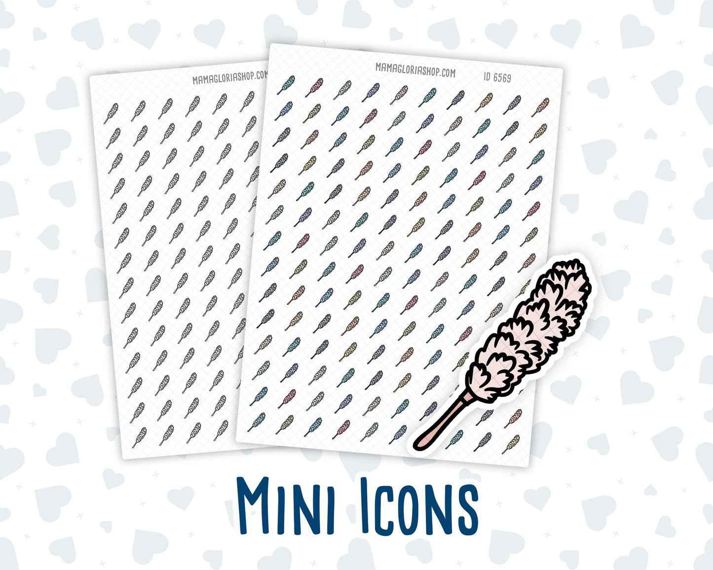 Duster - Cleaning Feather - Dusting - Doodle Icon-Sticker