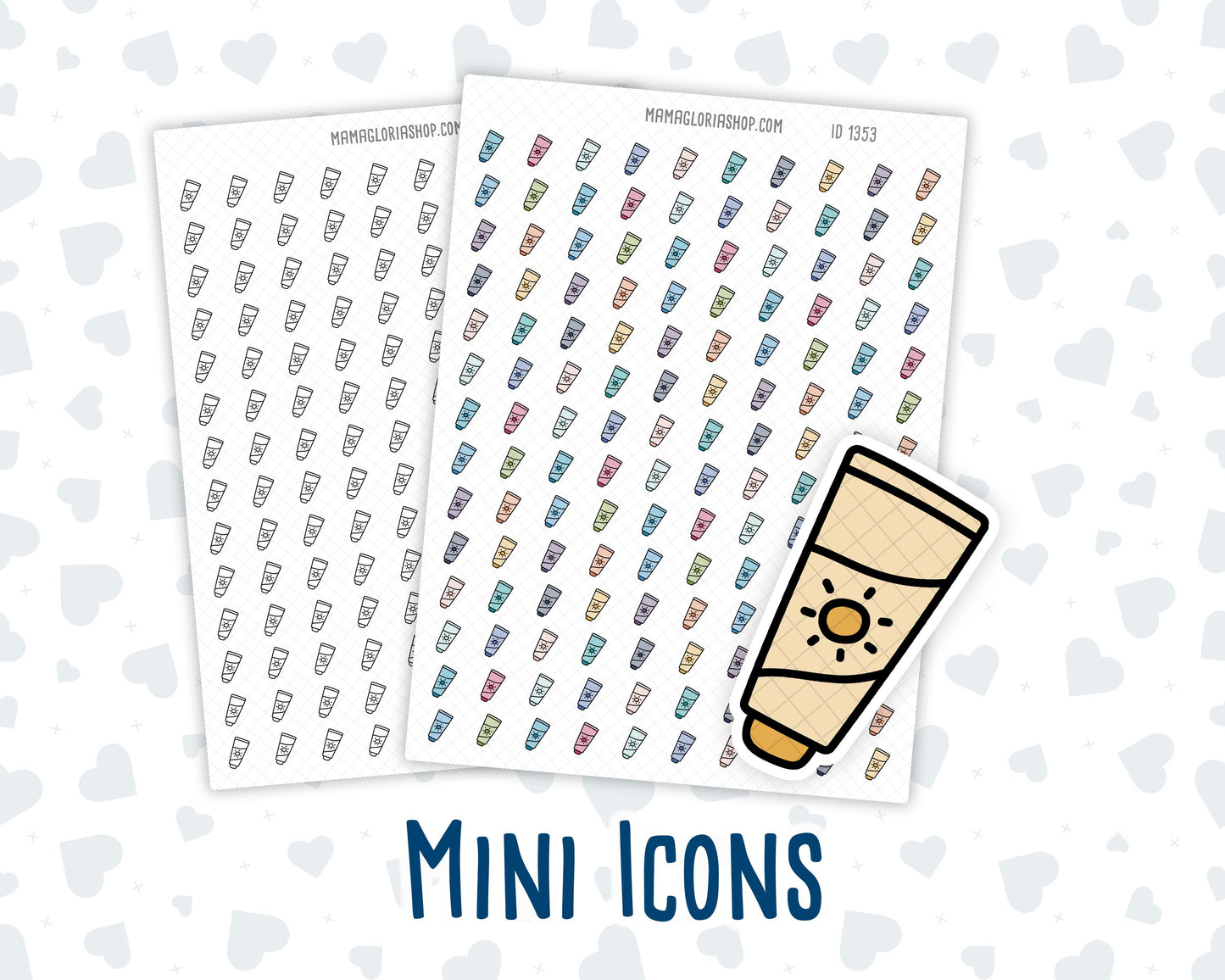Sunscreen - SPF Lotion - Summer Skincare - Doodle Icon-Sticker