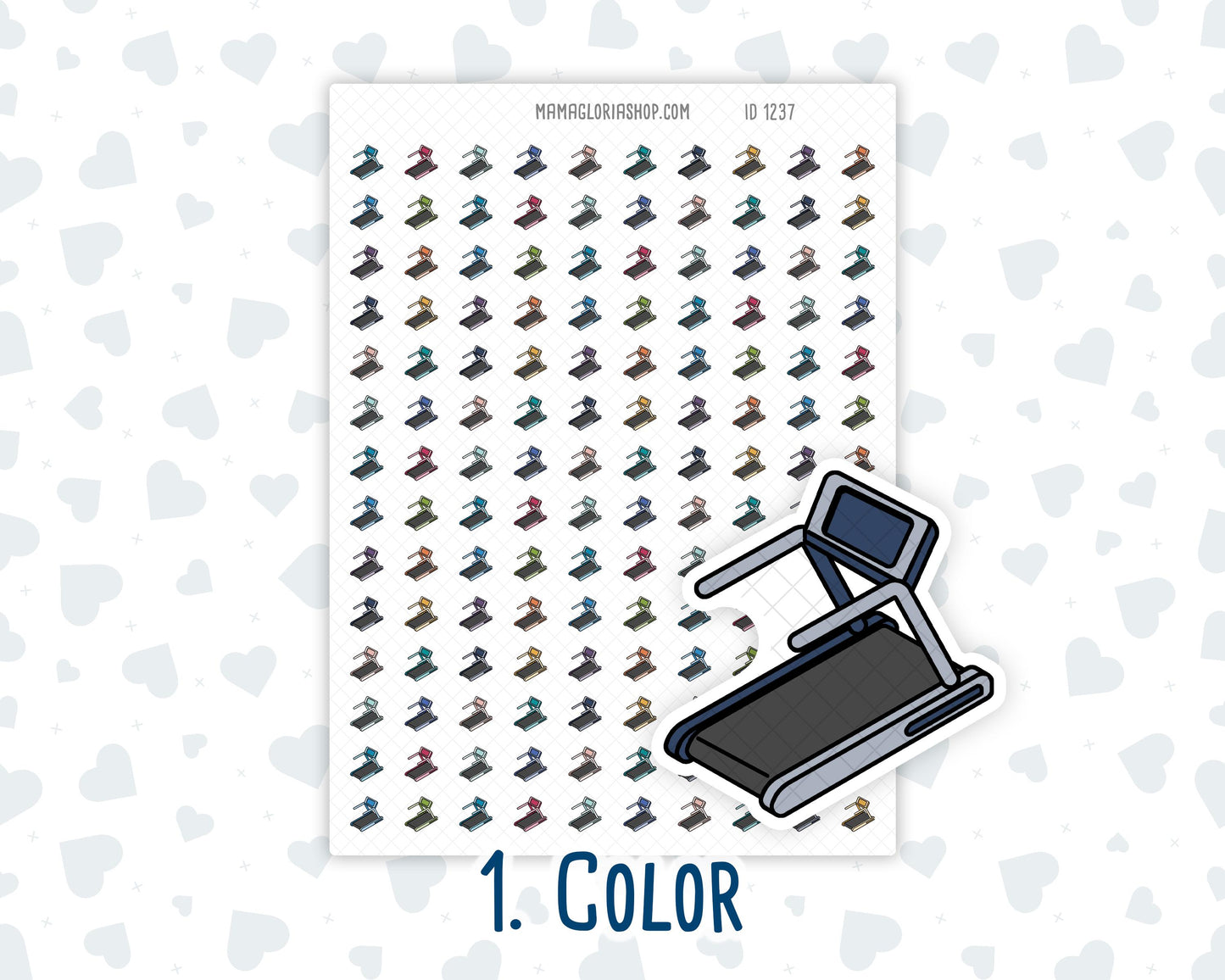 Treadmill - Fitness Machine - Workout - Gym - Doodle Icon-Sticker