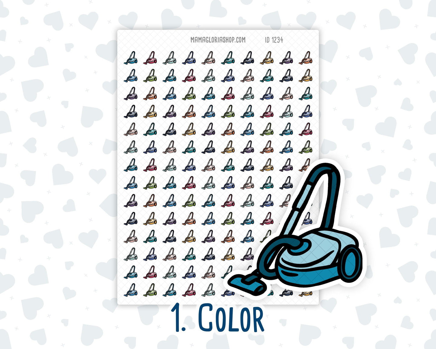 Home Vacuum Cleaner - Floor Cleaning - Daily Chores - Doodle Icon-Sticker