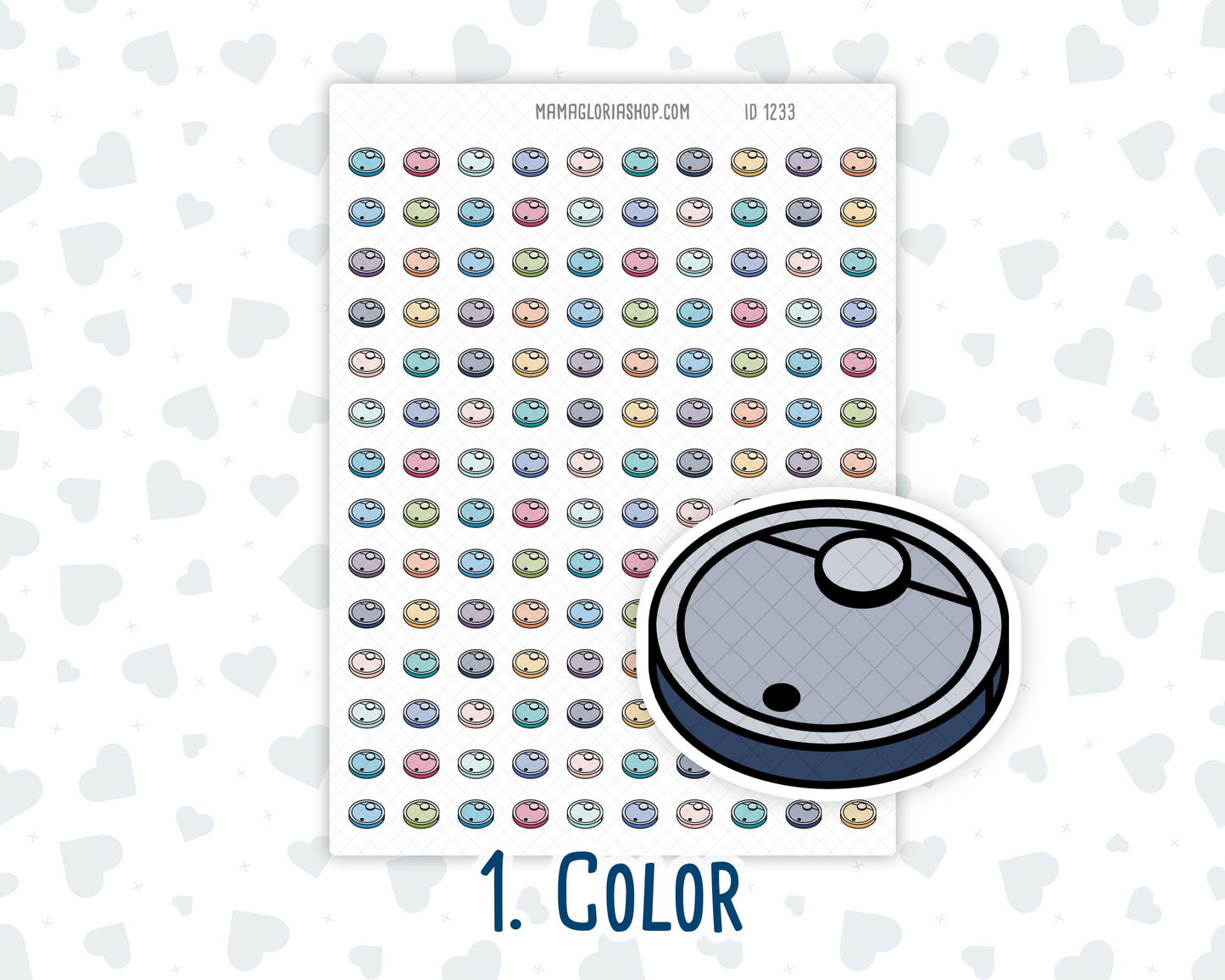 Robot Vacuum - Roomba - Cleaning Robot - Doodle Icon-Sticker