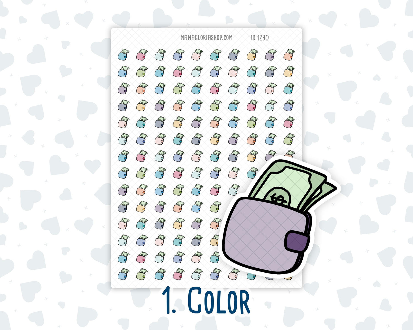Wallet with Cash - Budgeting - Pay Day - Money Saving - Doodle Icon-Sticker
