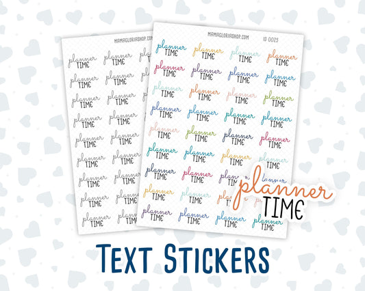 Planner Time - Text Stickers For Planners - Handwritten
