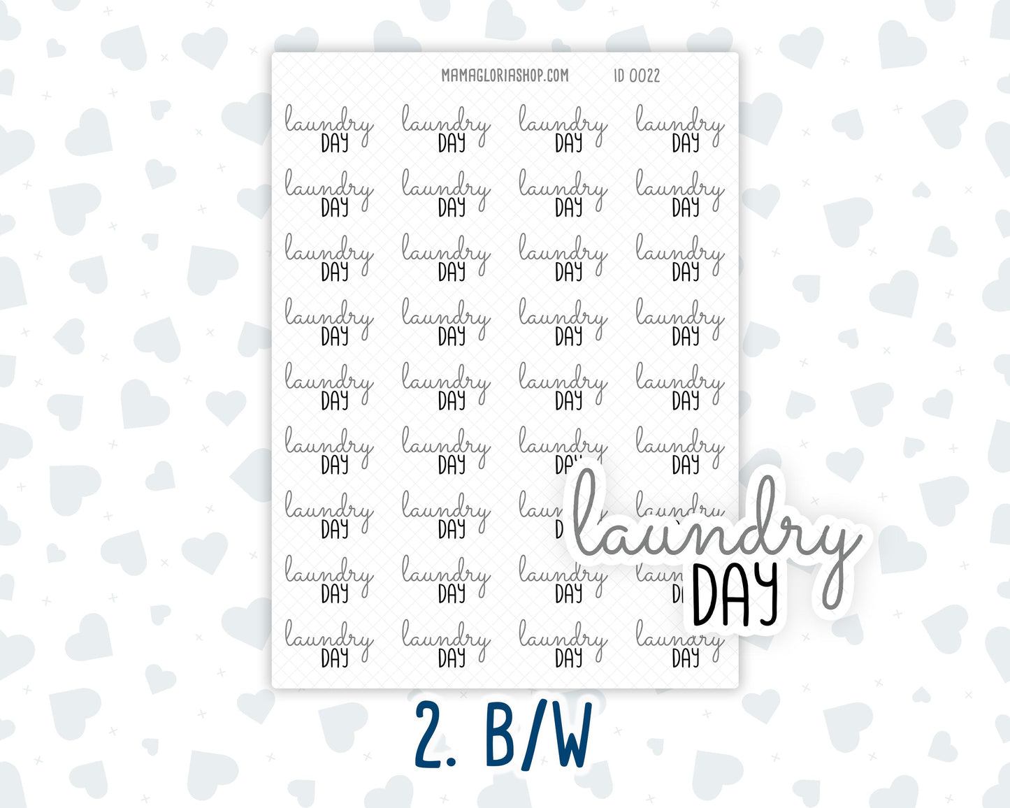 Laundry Day - Text Stickers For Planners - Handwritten