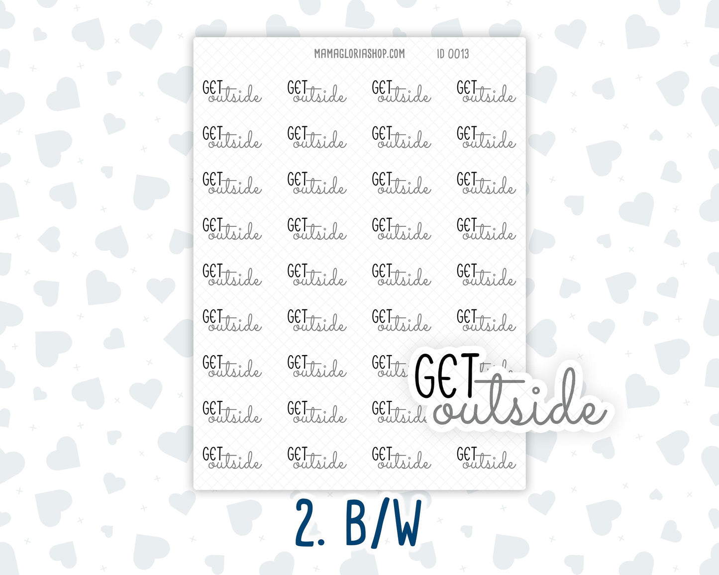 Get Outside - Text Stickers For Planners - Handwritten