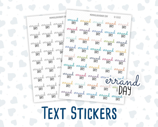 Errand Day - Text Stickers For Planners - Handwritten