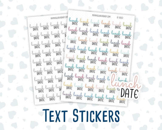 Lunch Date - Text Stickers For Planners - Handwritten
