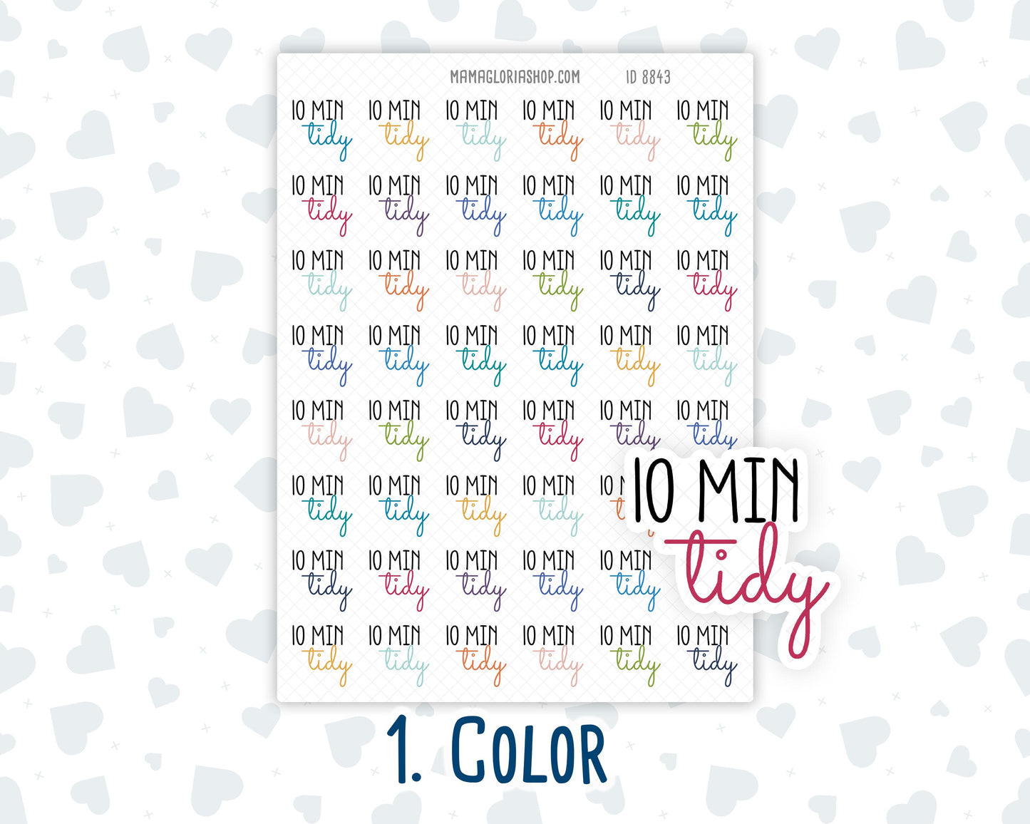 10 Min Tidy - Text Stickers For Planners - Handwritten