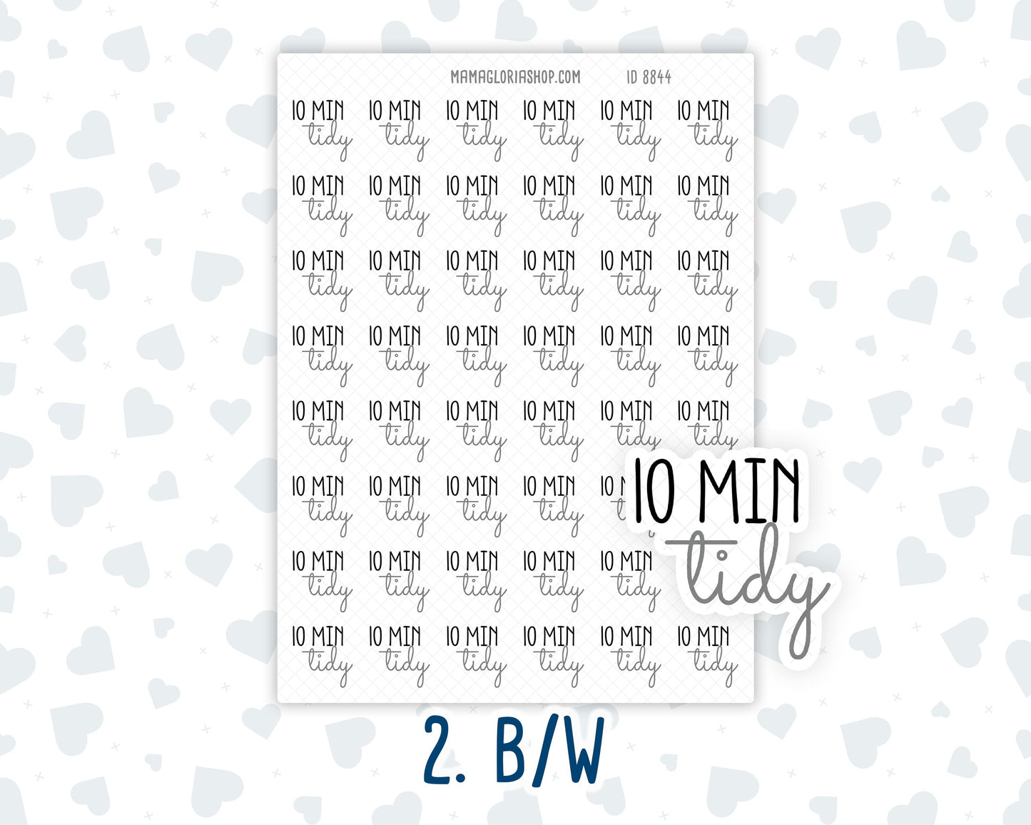 10 Min Tidy - Text Stickers For Planners - Handwritten
