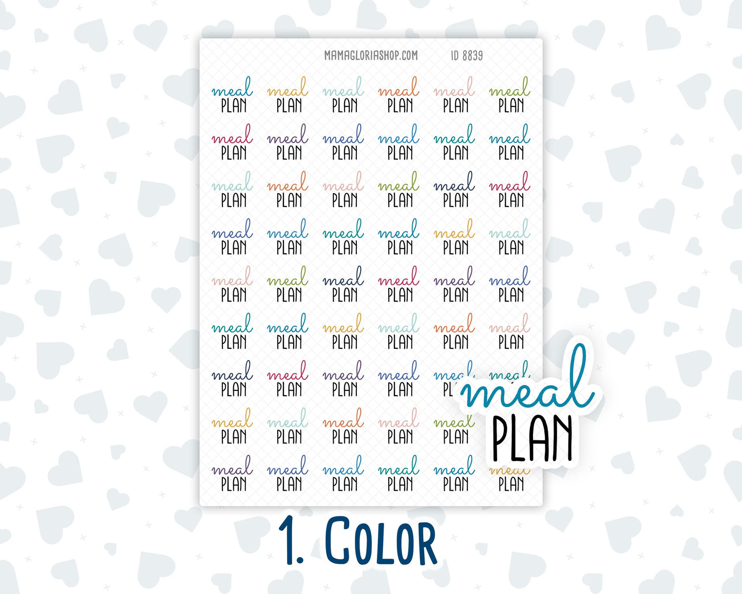 Meal Plan - Text Stickers For Planners - Handwritten