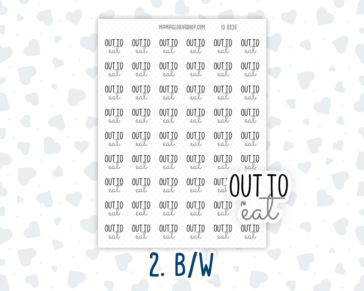 Out To Eat - Text Stickers For Planners - Handwritten