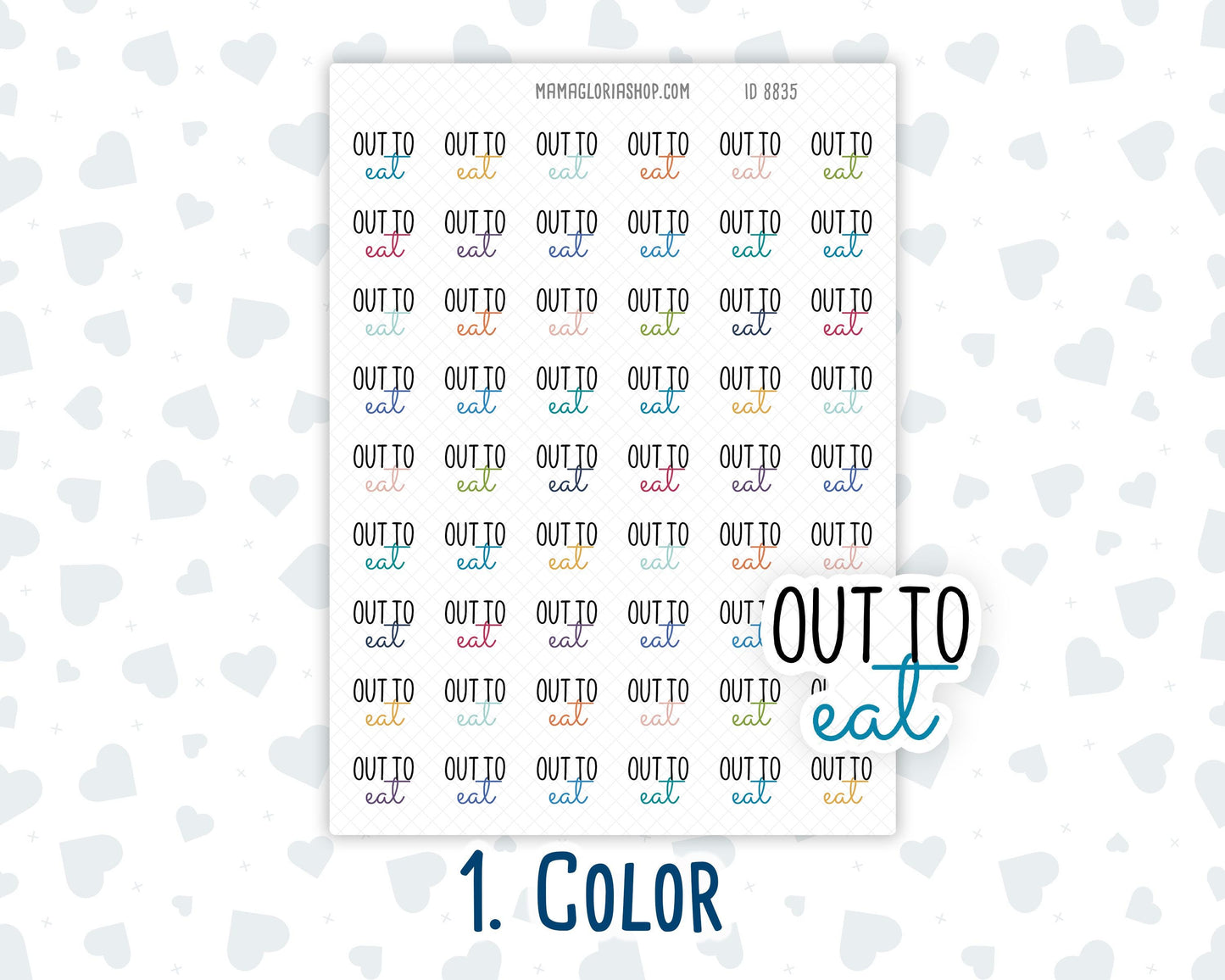 Out To Eat - Text Stickers For Planners - Handwritten