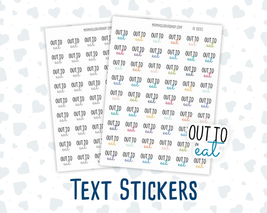 Out To Eat - Text Stickers For Planners - Handwritten