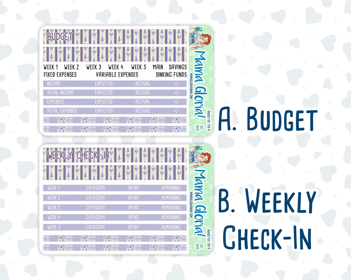 Kit 0213- Budget - Provence - For 7x9 & A5 Planners - Notebooks - April