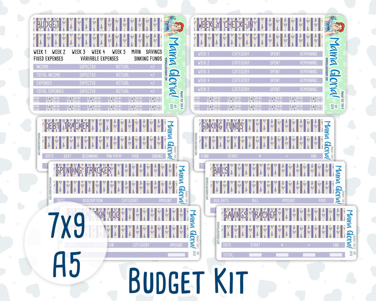 Kit 0213- Budget - Provence - For 7x9 & A5 Planners - Notebooks - April