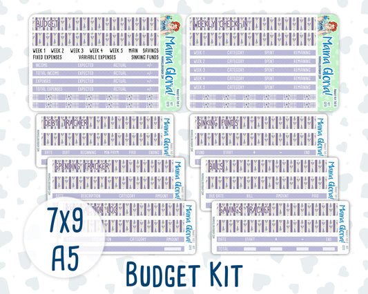 Kit 0213- Budget - Provence - For 7x9 & A5 Planners - Notebooks - April