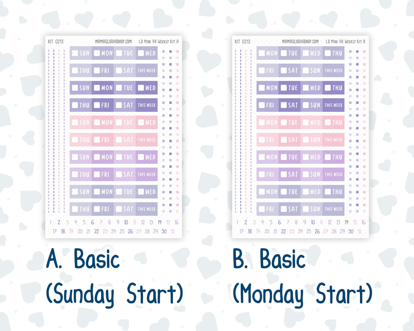 Kit 0213 Laurel Denise Mini Size – Weekly - Vertical Layout - Provence - April