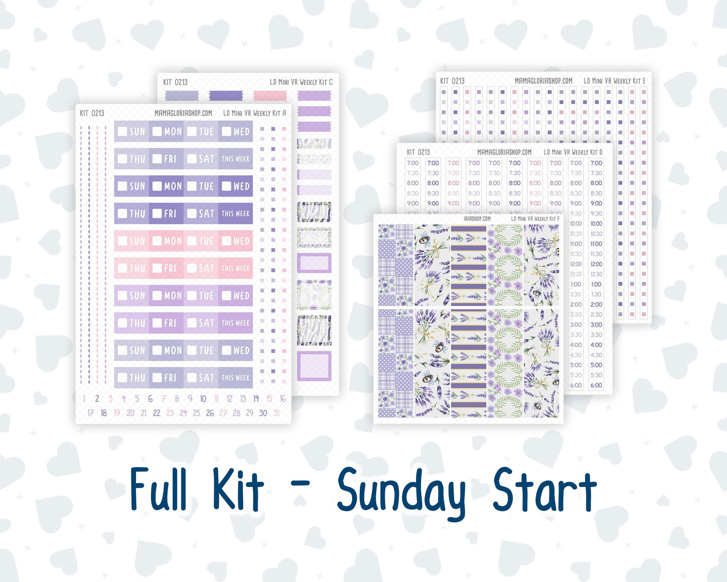 Kit 0213 Laurel Denise Mini Size – Weekly - Vertical Layout - Provence - April