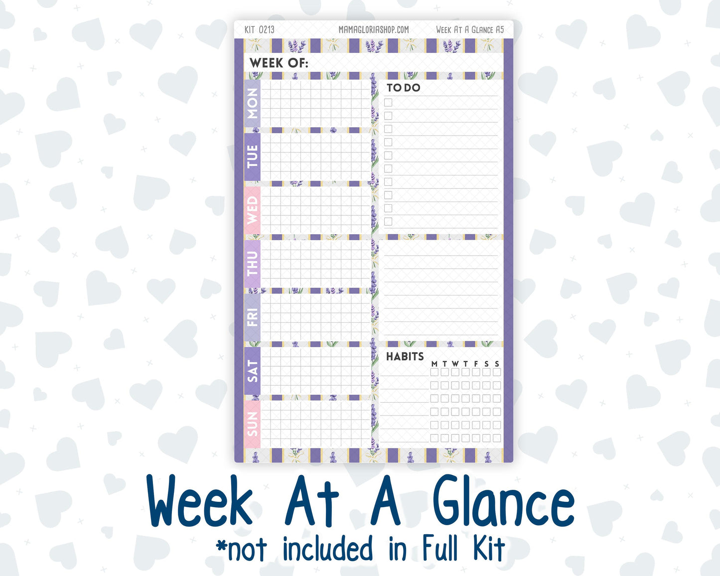 Kit 0213 A5 Plum Paper Daily - Provence - Planner -April