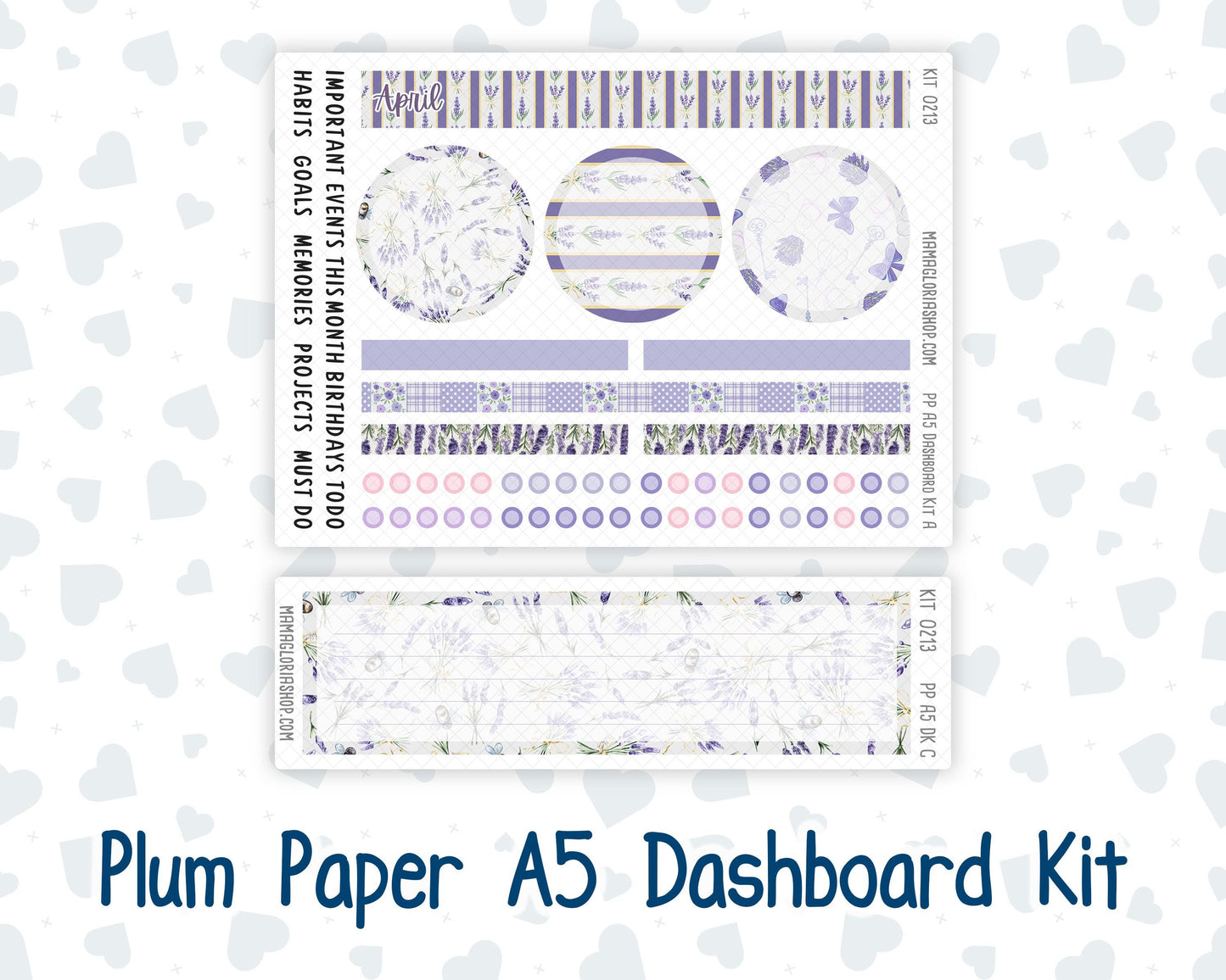 Kit 0213 Plum Paper A5– Dashboard - Provence - April
