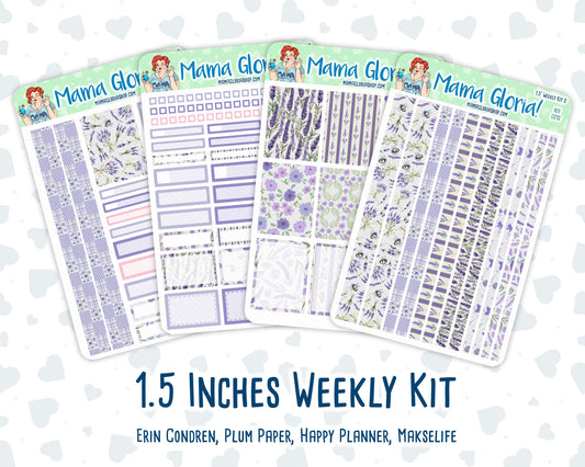 Kit 0213- 1.5" - Provence - April - Weekly Kit For Vertical and Hourly Planners