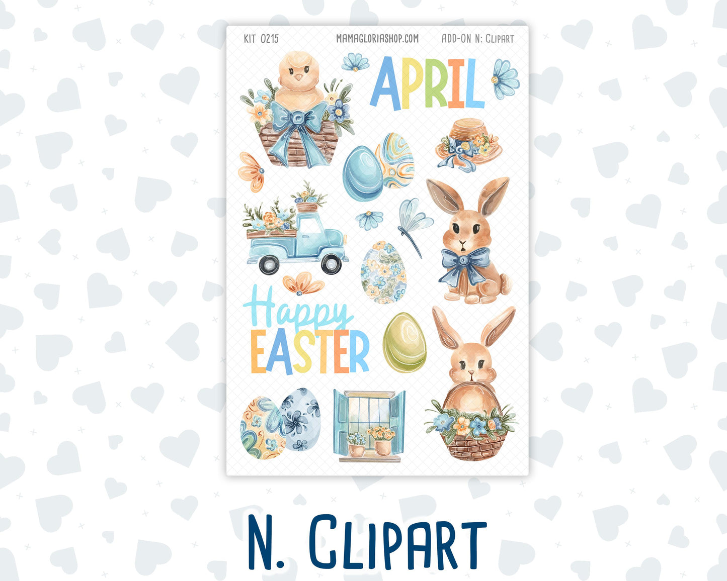 Kit 0215 Add Ons - Easter Morning- April- Planner Stickers - Kit