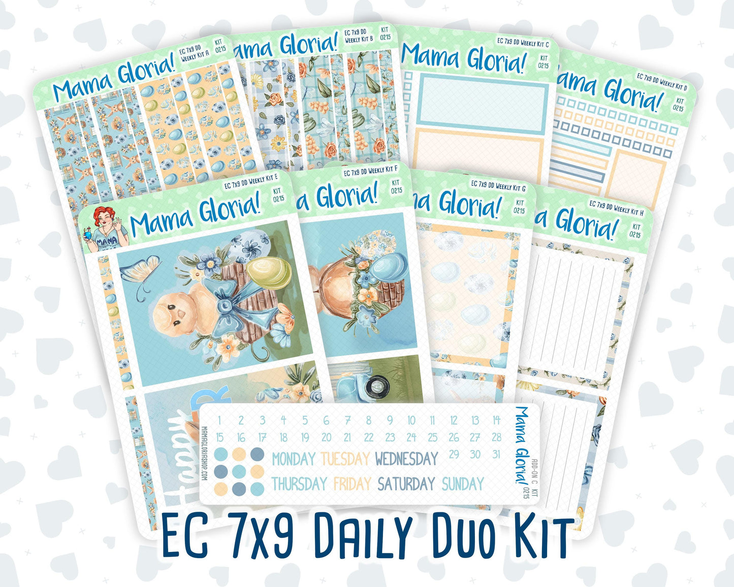 Kit 0215- 7x9 Daily Duo - Easter Morning- April - Planner
