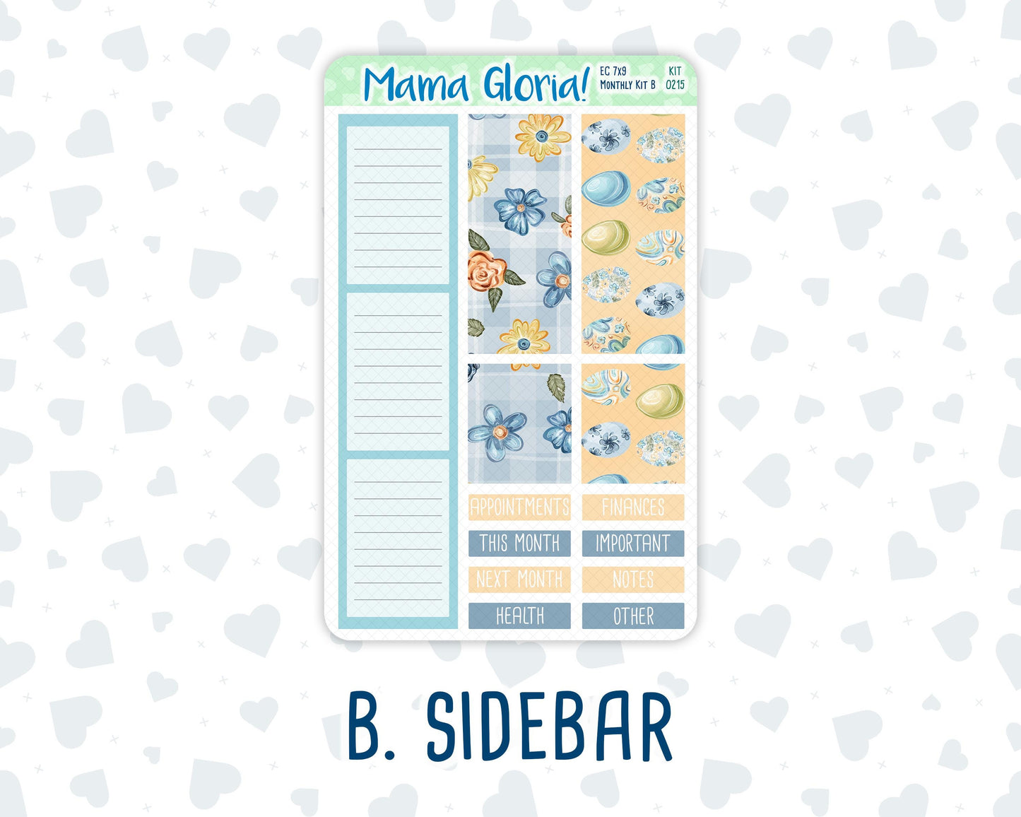 Kit 0215- 7x9 - Monthly - Easter Morning- April- For EC Planners