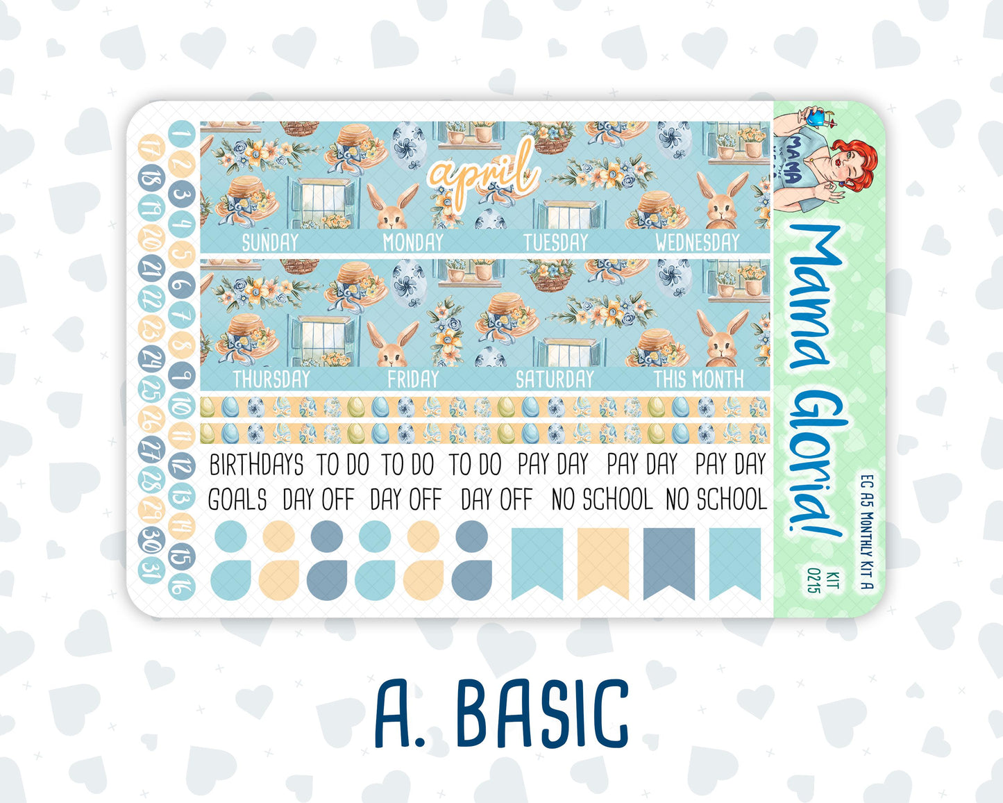 Kit 0215 -A5 -Monthly - Easter Morning- April - Kit