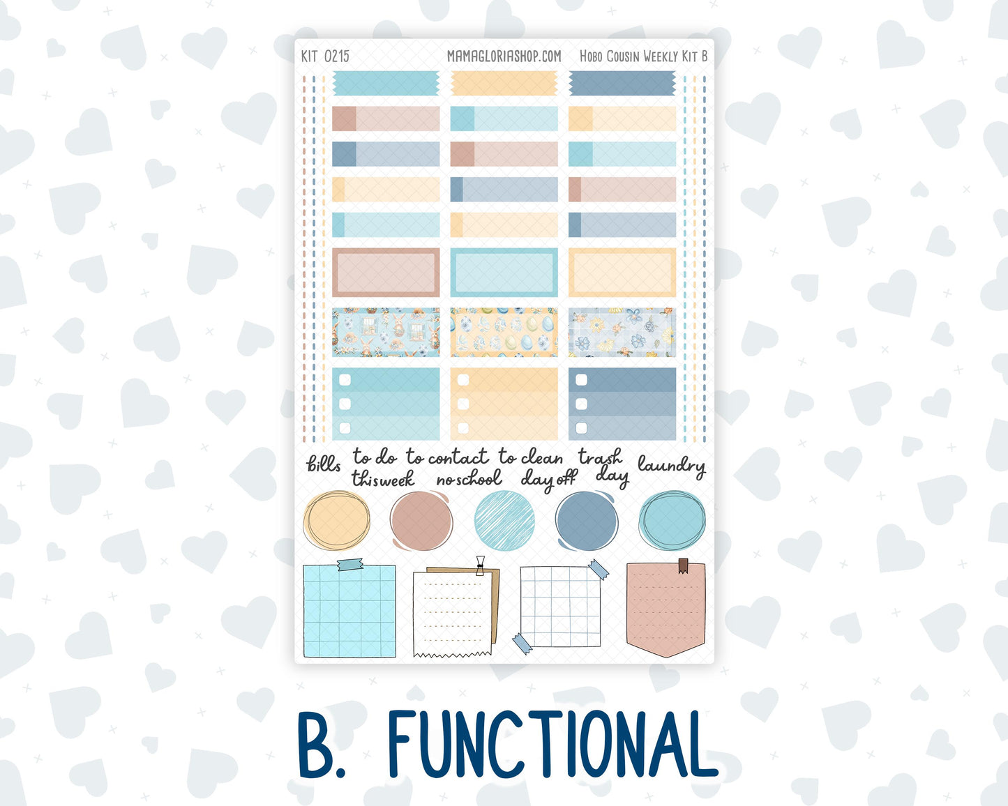 Kit 0215- Hobonichi Cousin – Weekly Kit – 1.3” Wide Columns - Easter Morning- April