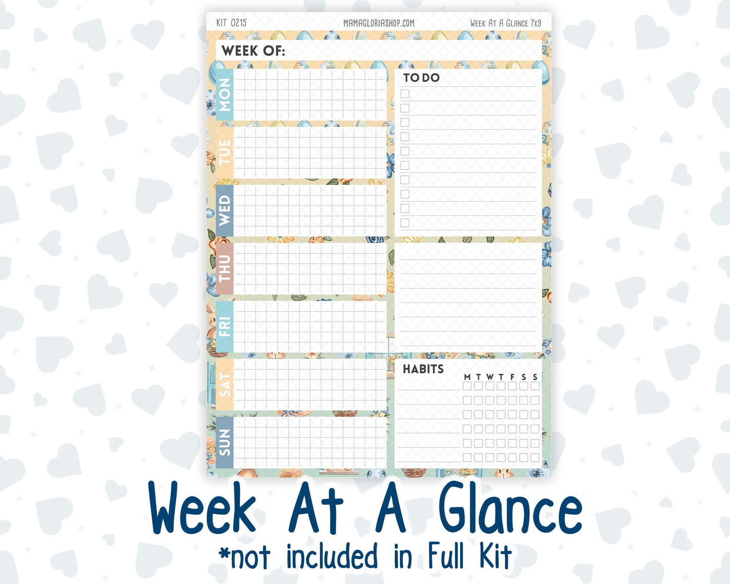 Kit 0215- 7x9 Plum Paper Daily - Easter Morning- Planner - April