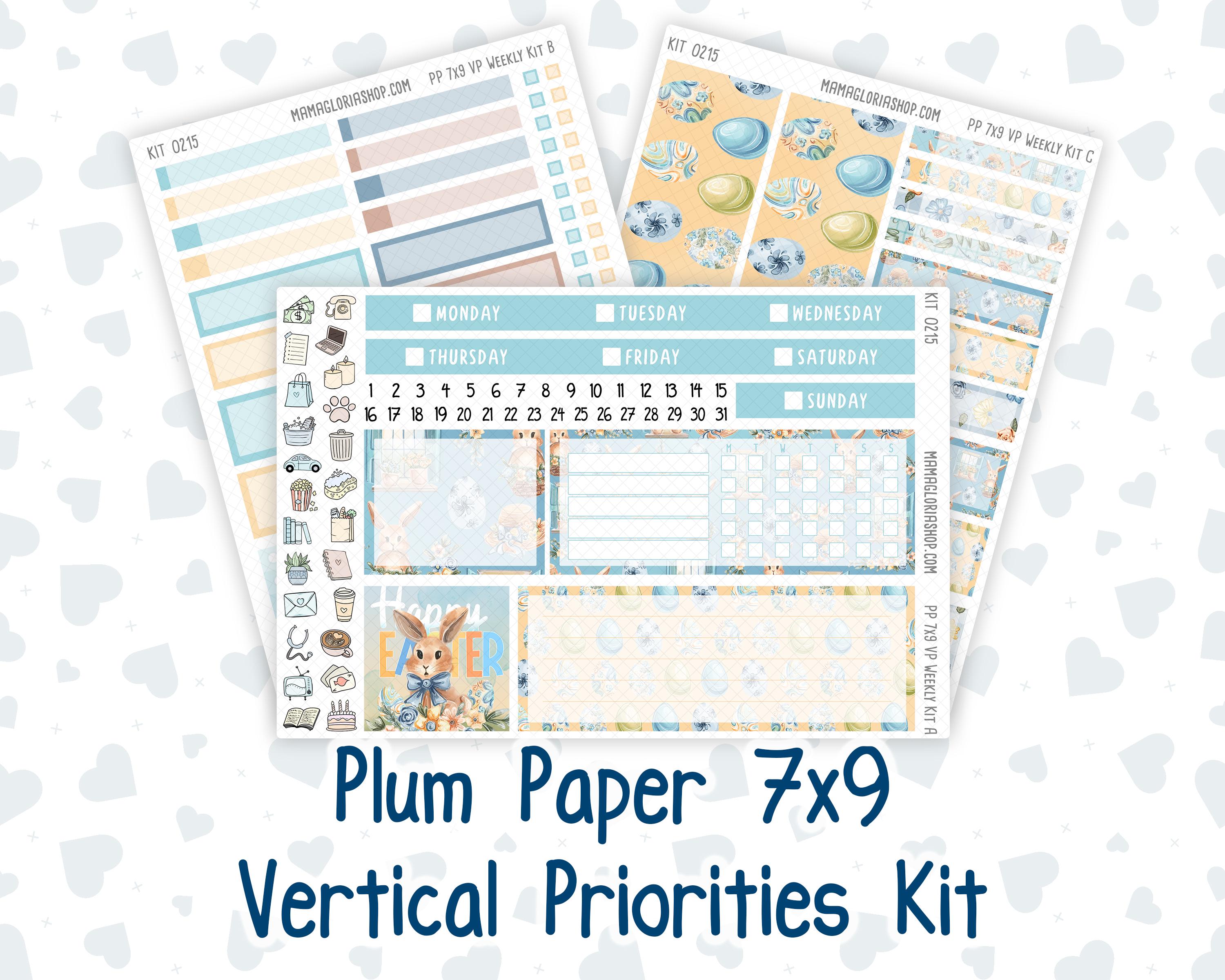 Kit 0215- 7x9 Plum Paper Vertical Priorities - Easter Morning- April ...