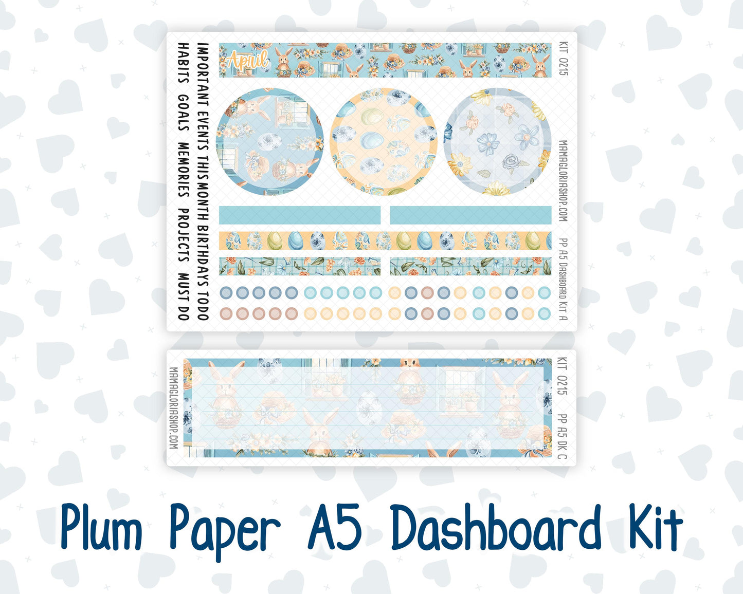 Kit 0215 Plum Paper A5– Dashboard - Easter Morning - April