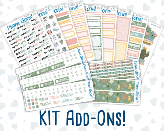 Kit 0212 Add Ons - Prickly And Pretty - April- Planner Stickers - Kit