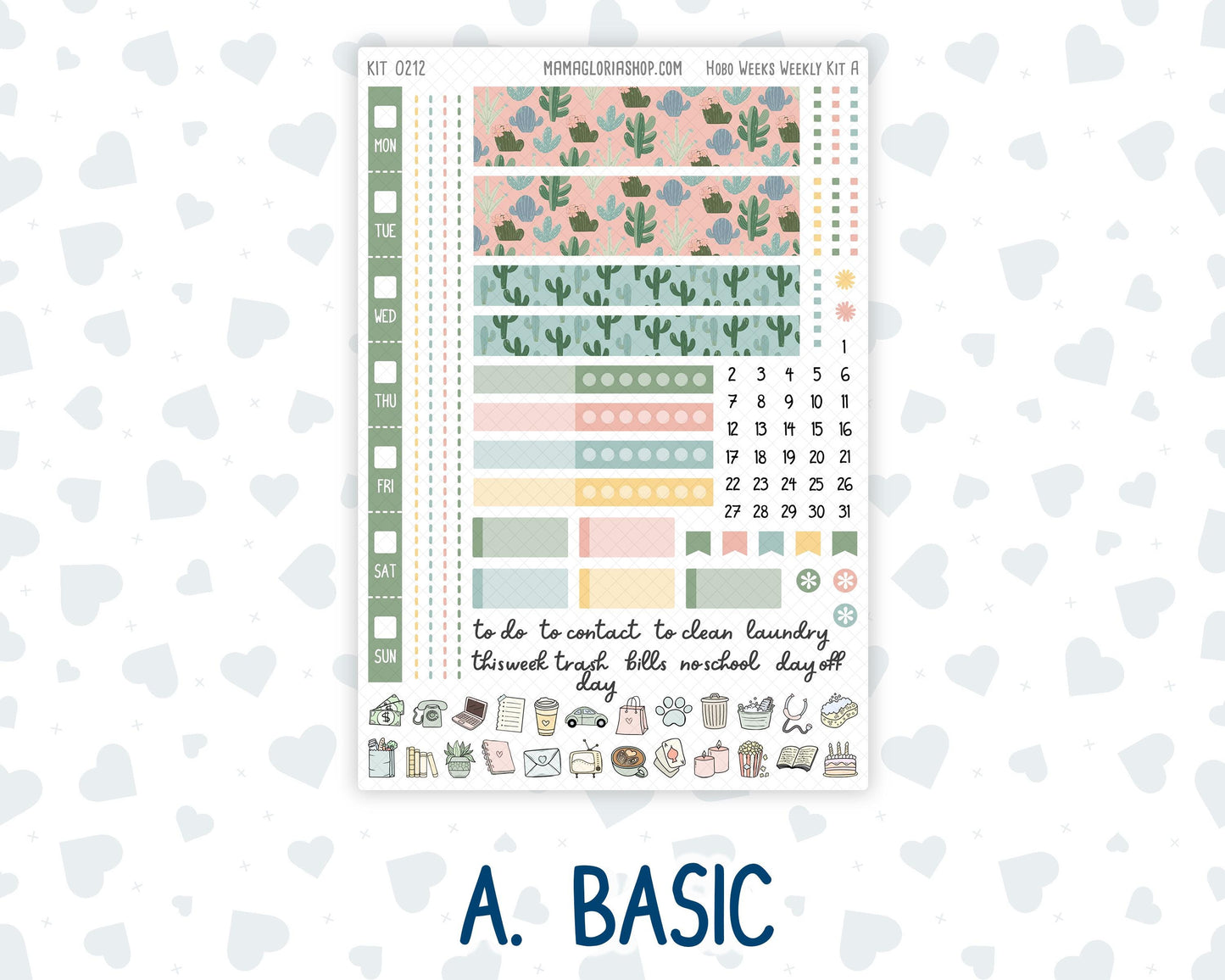 Kit 0212 Hobonichi Weeks – Weekly Kit - Prickly And Pretty - April