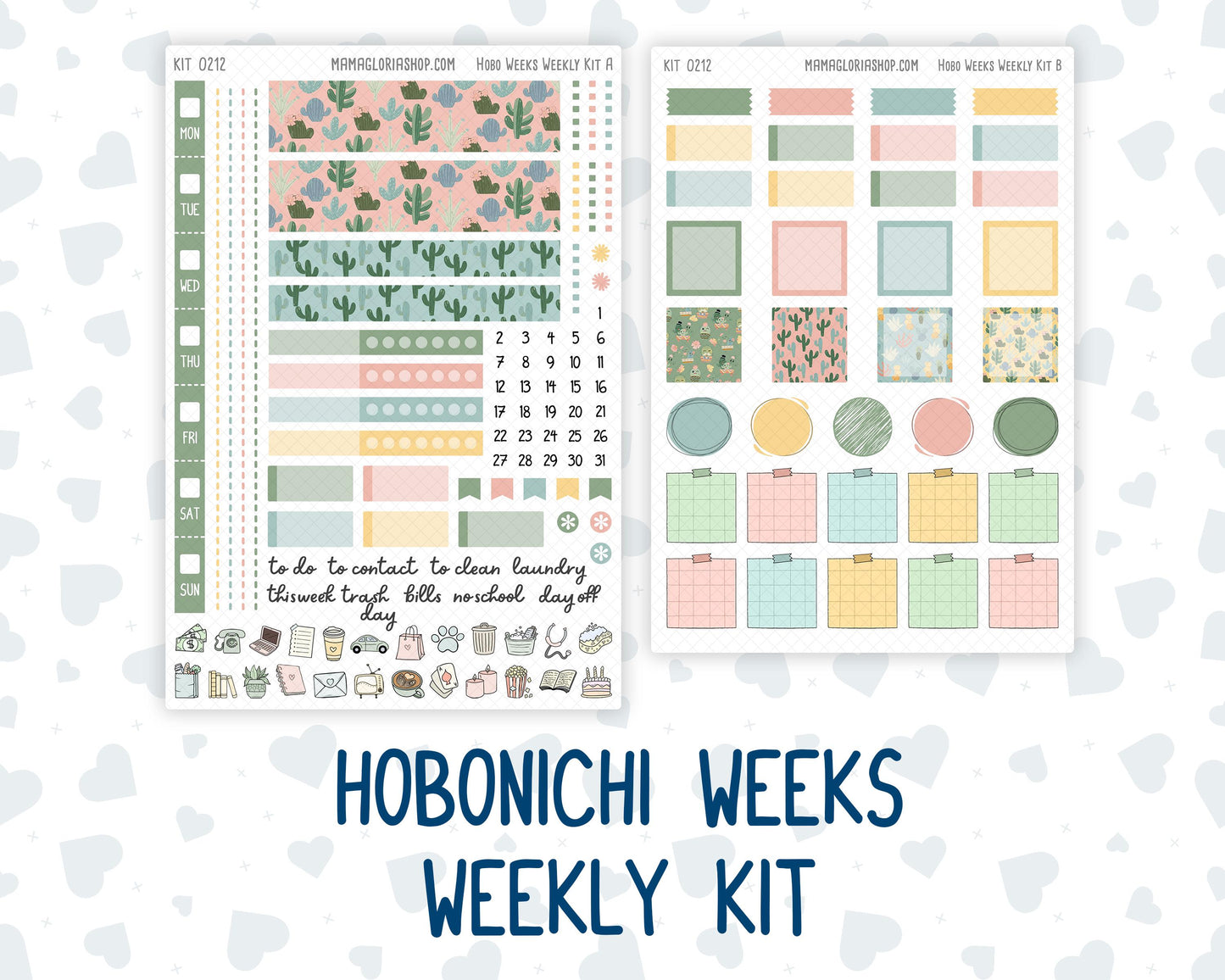 Kit 0212 Hobonichi Weeks – Weekly Kit - Prickly And Pretty - April