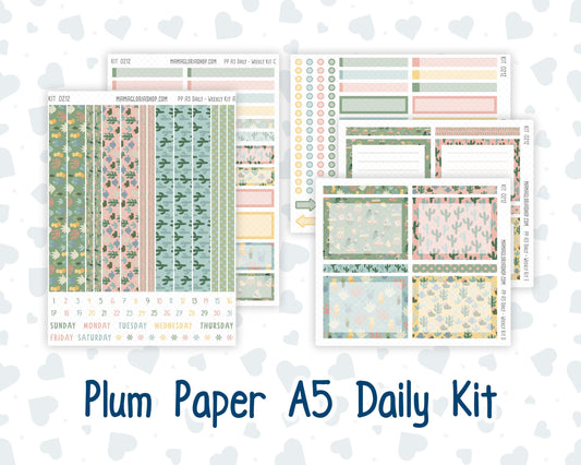 Kit 0212 A5 Plum Paper Daily - Prickly And Pretty - Planner -April