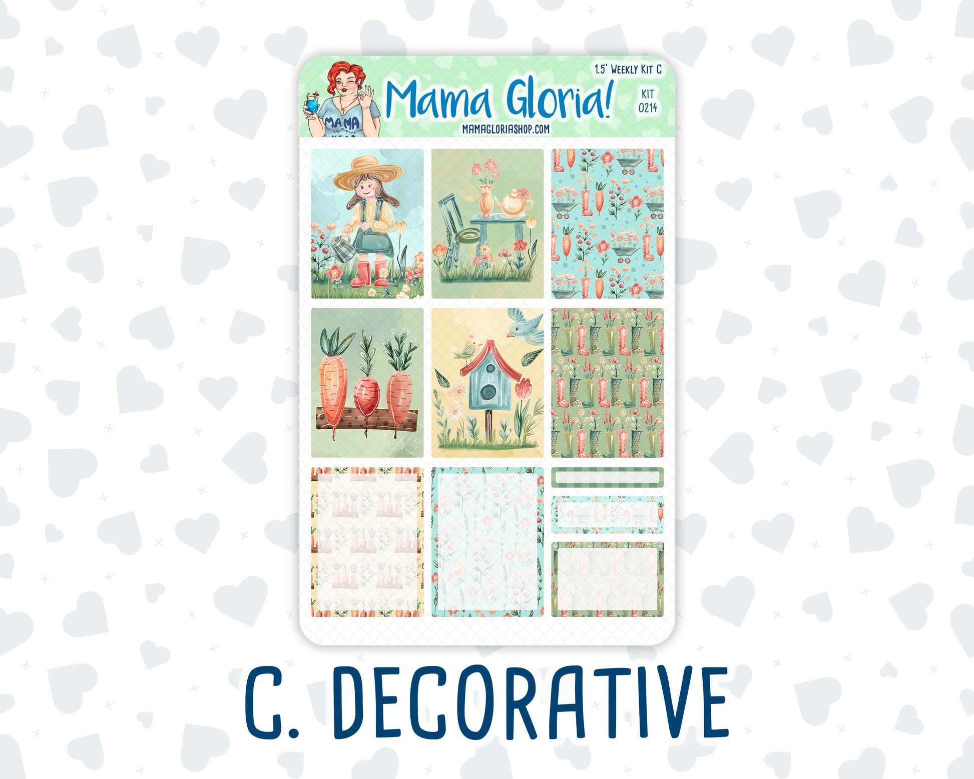 Kit 0214 - 1.5" - Rooted In Spring - April - Weekly Kit For Vertical and Hourly Planners