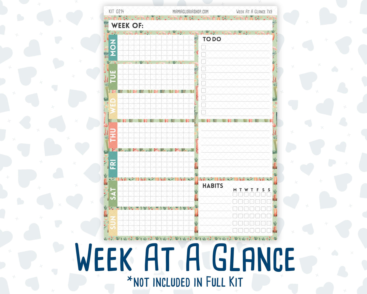 Kit 0214- 7x9 Daily Duo - Rooted In Spring - April - Planner