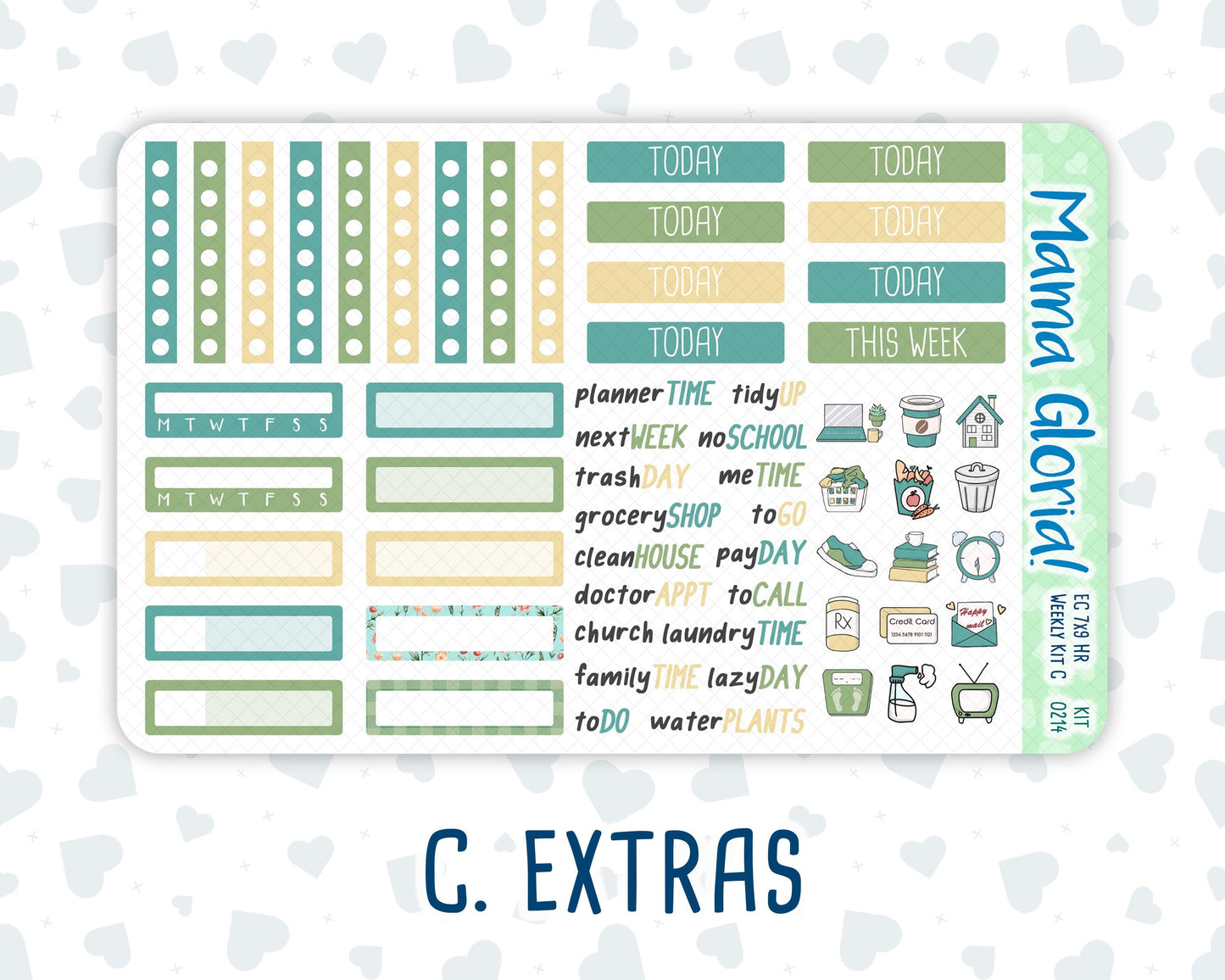 Kit 0214-7x9 - Rooted In Spring - Weekly Kit For EC Horizontal Planners - April
