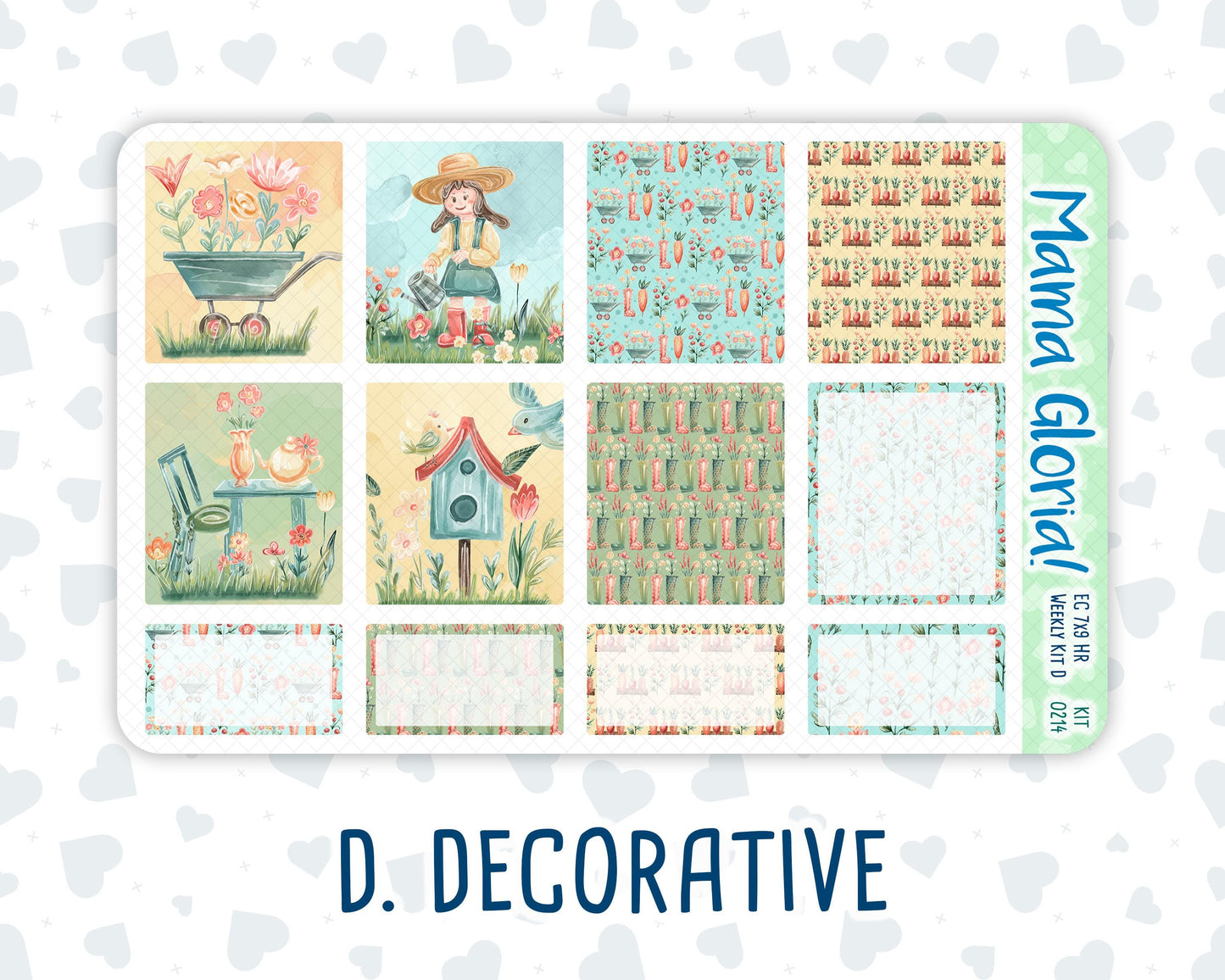 Kit 0214-7x9 - Rooted In Spring - Weekly Kit For EC Horizontal Planners - April