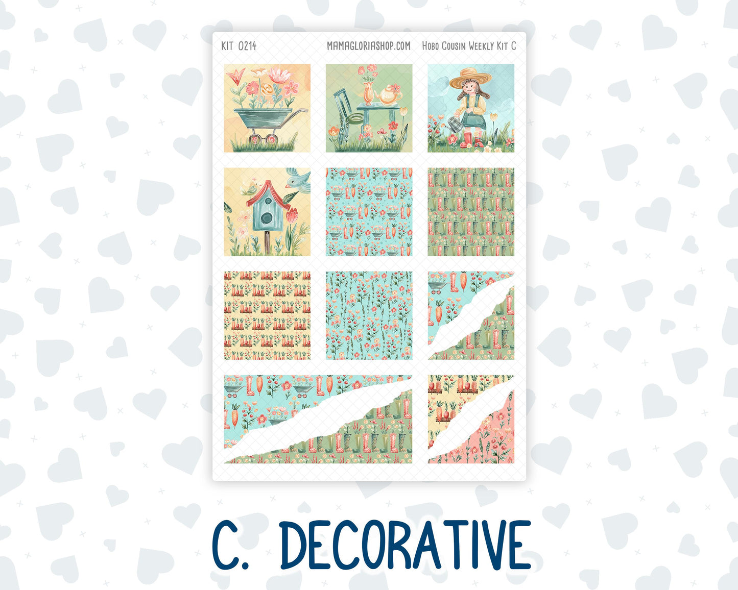 Kit 0214- Hobonichi Cousin – Weekly Kit – 1.3” Wide Columns - Rooted In Spring- April