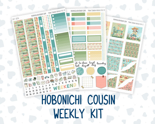 Kit 0214- Hobonichi Cousin – Weekly Kit – 1.3” Wide Columns - Rooted In Spring- April