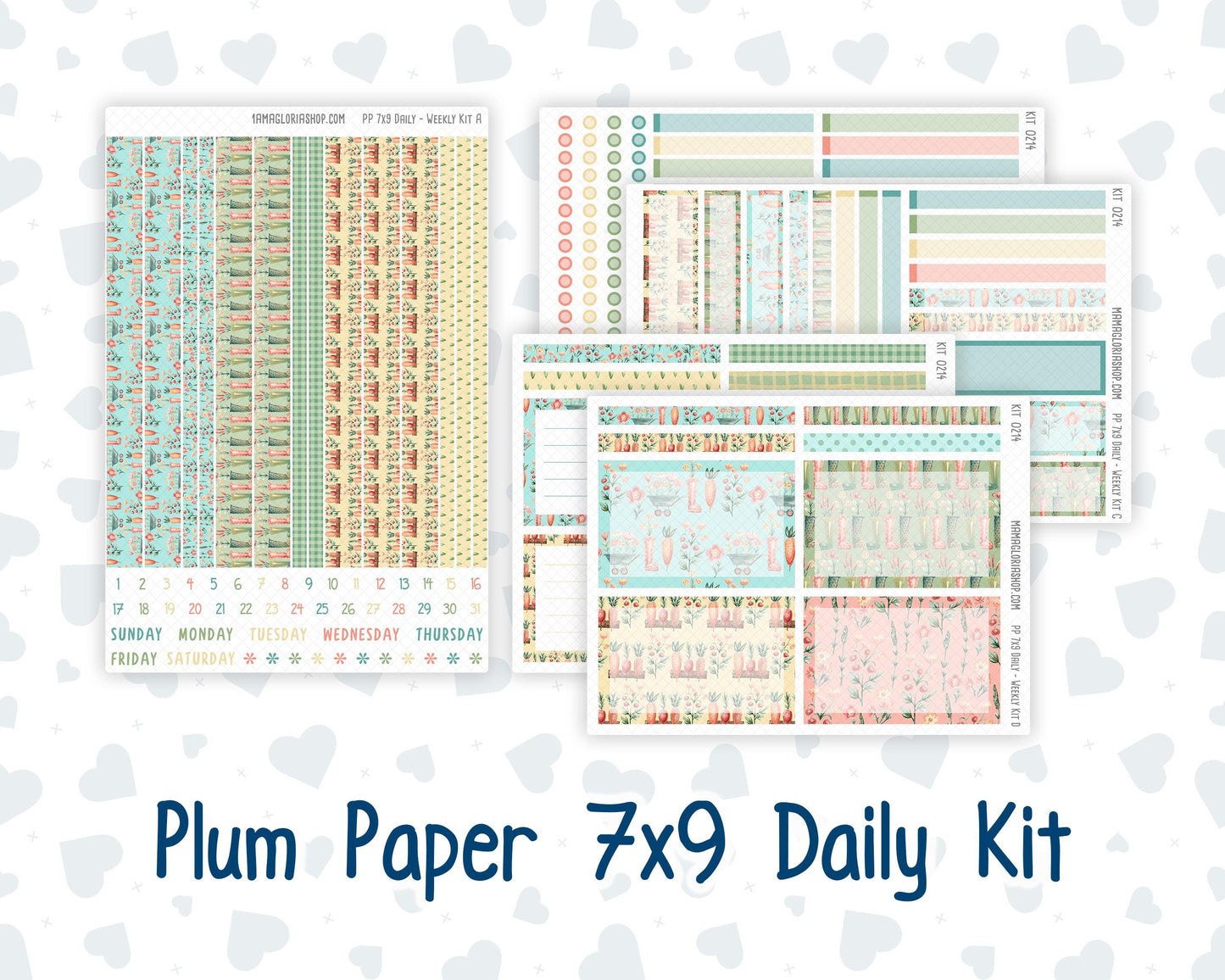Kit 0214- 7x9 Plum Paper Daily - Rooted In Spring- Planner - April