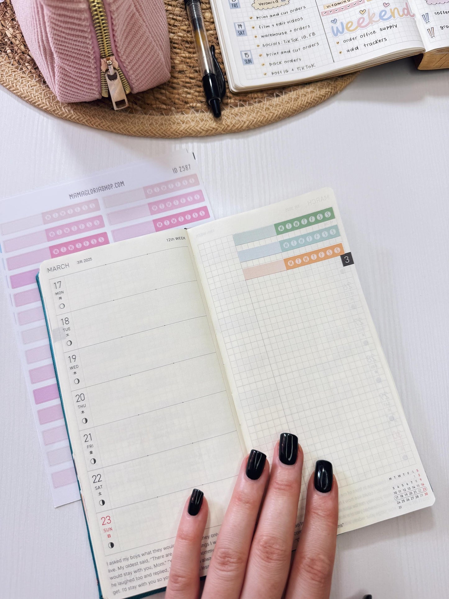 Hobonichi Weeks Weekly Tracker Stickers | Habit Tracker Stickers | Functional Planner Stickers | Weekly Checklist